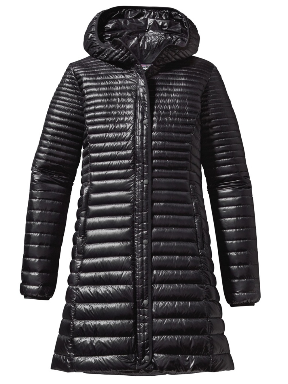 Patagonia Black Women's Lightweight Hooded Down Coat Sz Small